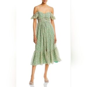 Bardot Fauna Green Floral Midi Dress - Small (4 US/8 AU)